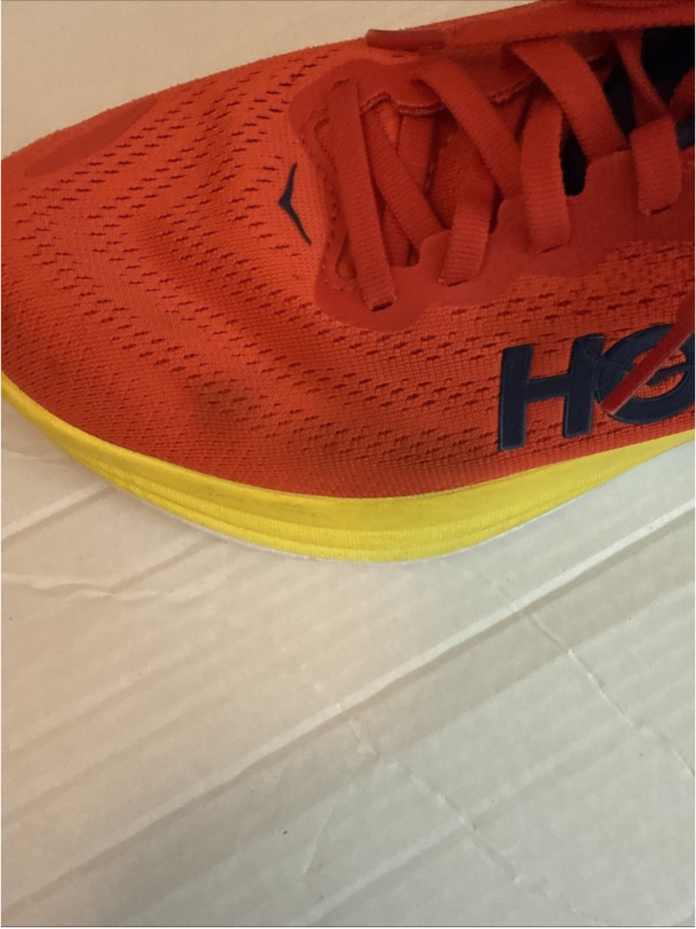 Hoka Bondi 8 Men’s US Size 8.5D Red/yellow Running Shoes Sneakers - Picture 7 of 8
